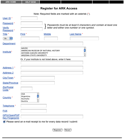 Registration Form